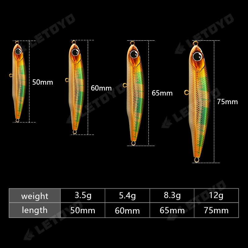 レトヨ シンキングペンシル 17g 12g-3.5g 人工餌 - Fishing Lure Spoon のレビューと価格