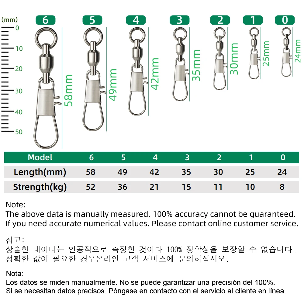 DNDYUJU 50個入り フィッシングスイベル ボールベア - Fishing Lure Accessories のレビューと価格